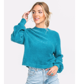 Southern Shirt Company Cropped Feather Knit Sweater Dragonfly