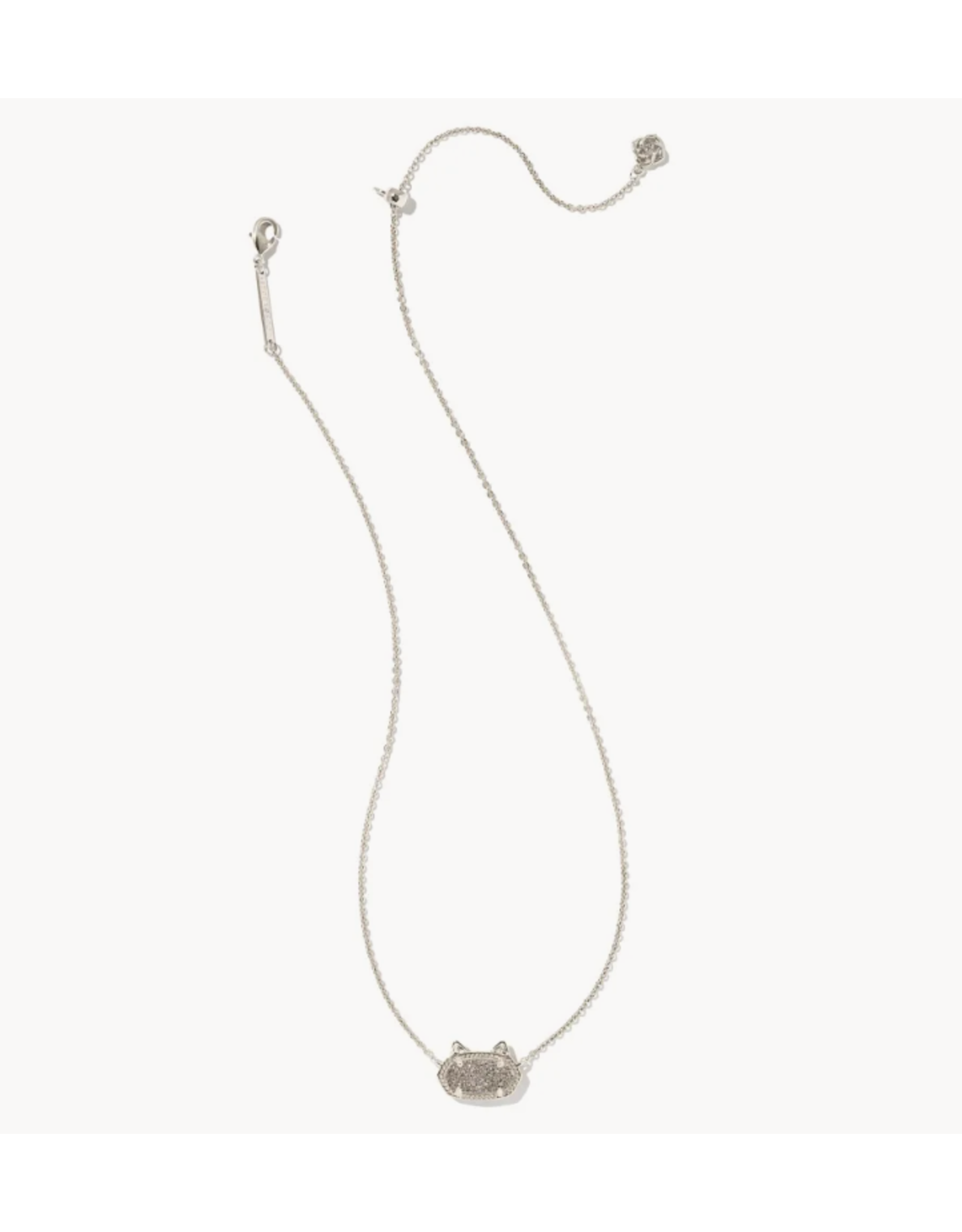 Kendra Scott Elisa Cat Pendant Necklace Rhod Platinum Drusy