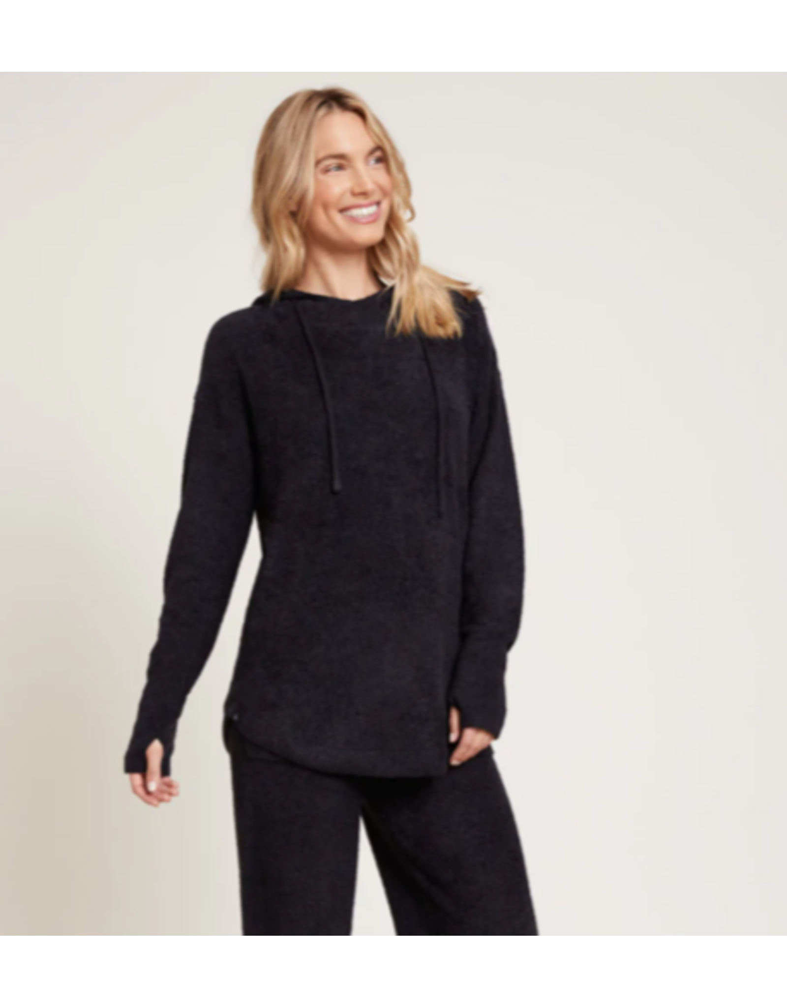 Cozychic Lite Shirttail Hooded Pullover Black