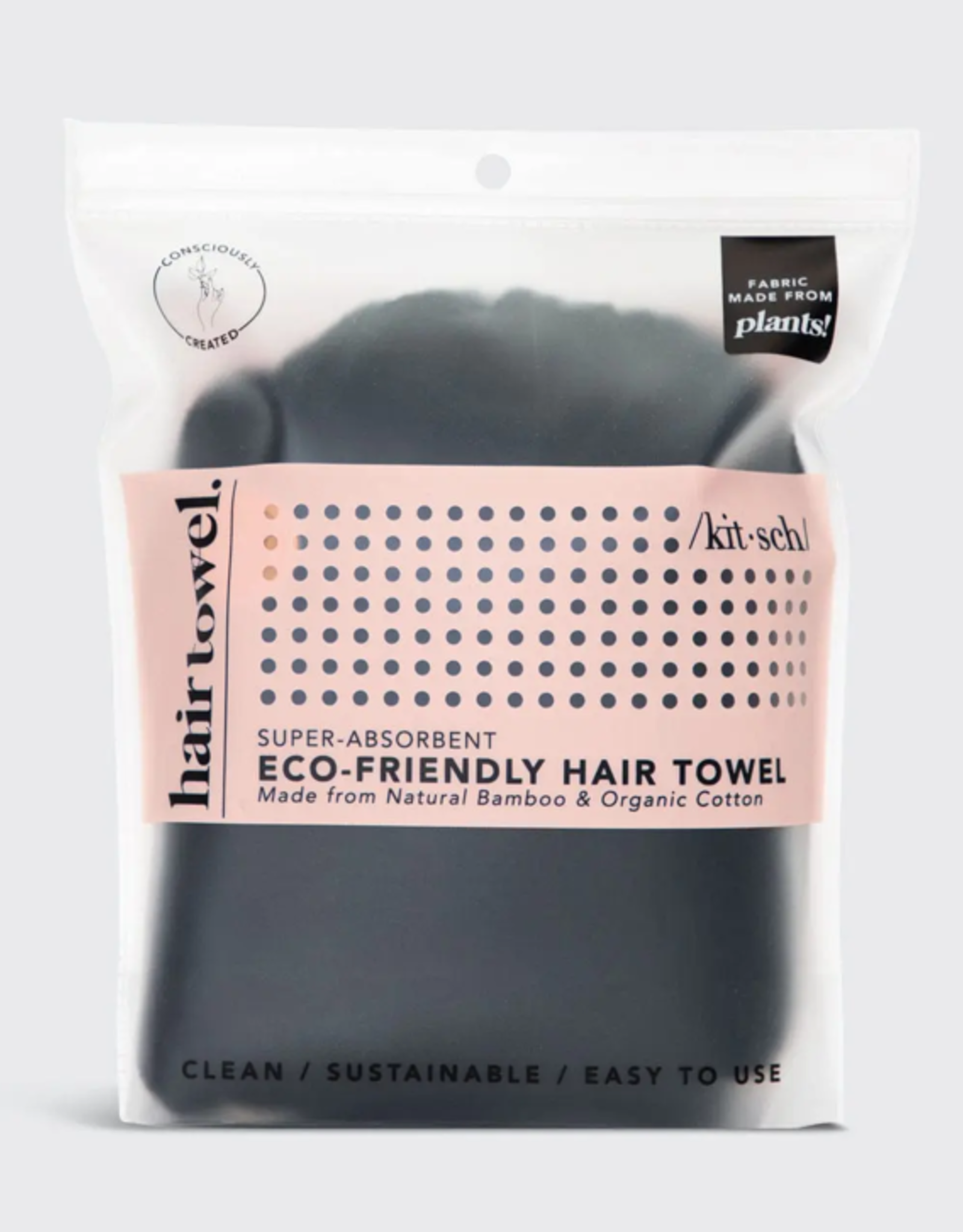 Eco Friendly Hair Towel Black