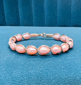 Natural Charm Bracelet Pink Pearls