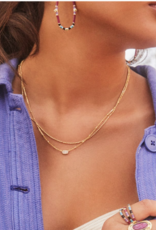 Necklace Emilie Multi Strand Gold Iridescent Drusy