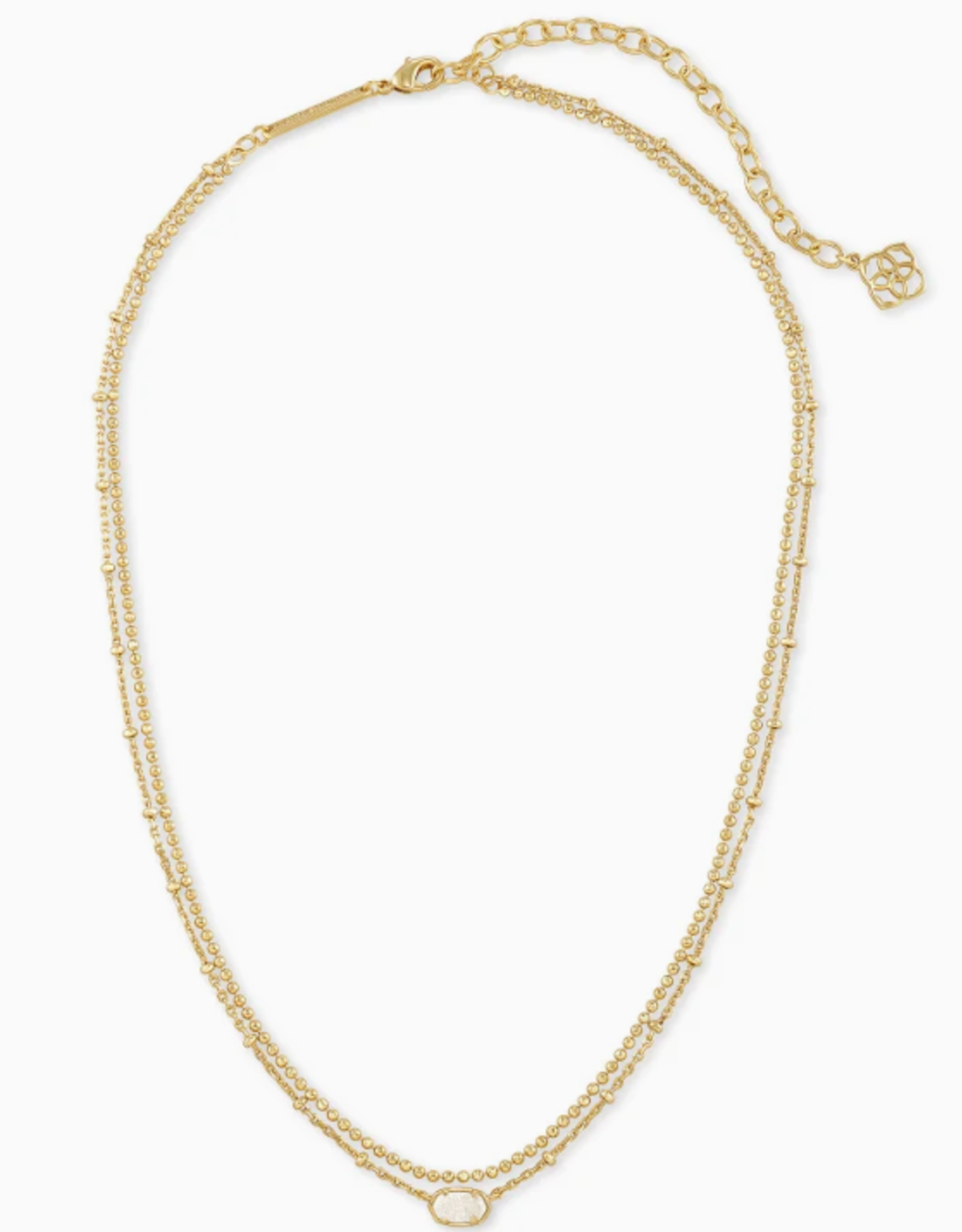 Necklace Emilie Multi Strand Gold Iridescent Drusy
