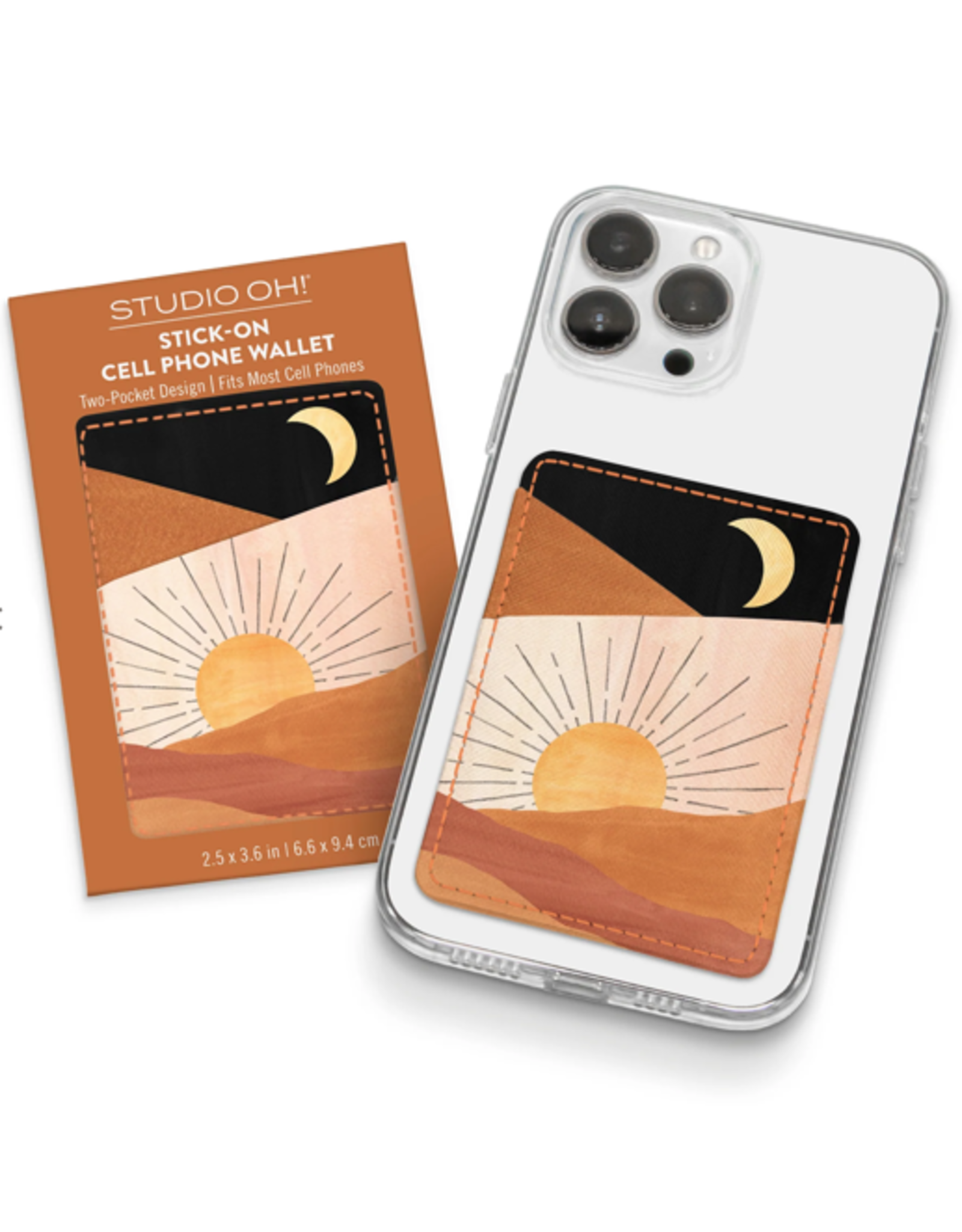 Stick On Cell Phone Wallet Sunrise Moon
