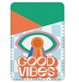 Stick On Cell Phone Wallet Spread Good Vibes