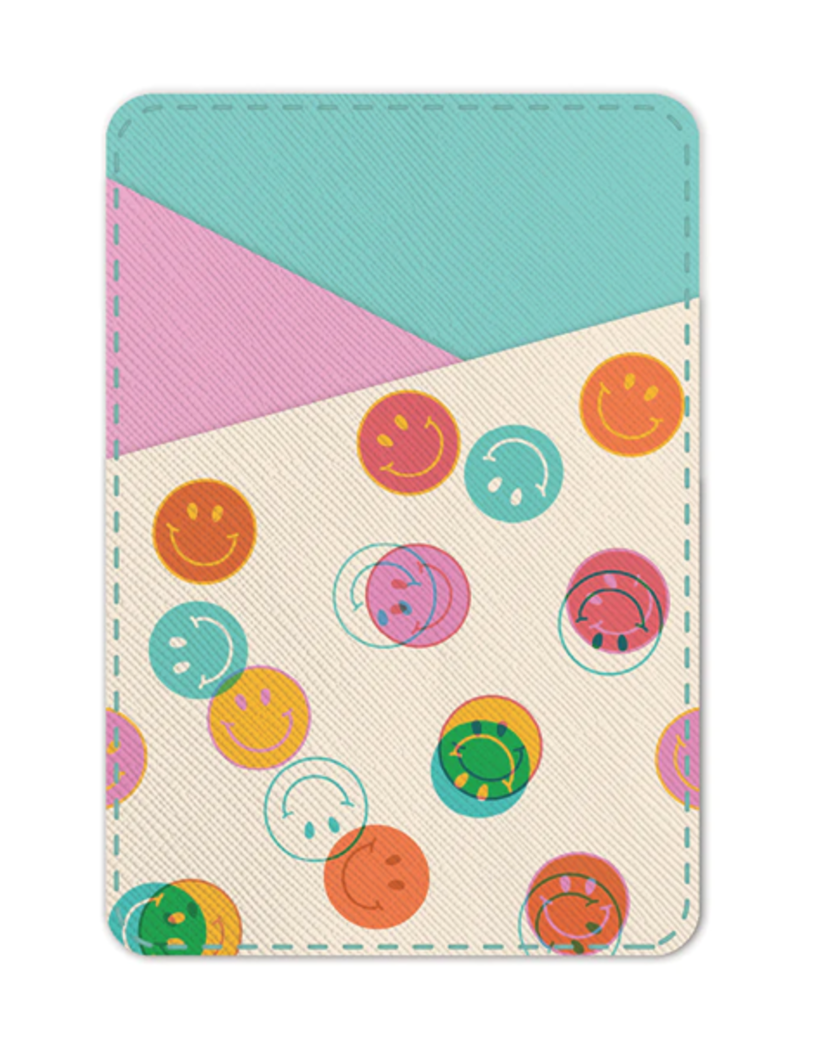 Stick On Cell Phone Wallet Smiley Trails