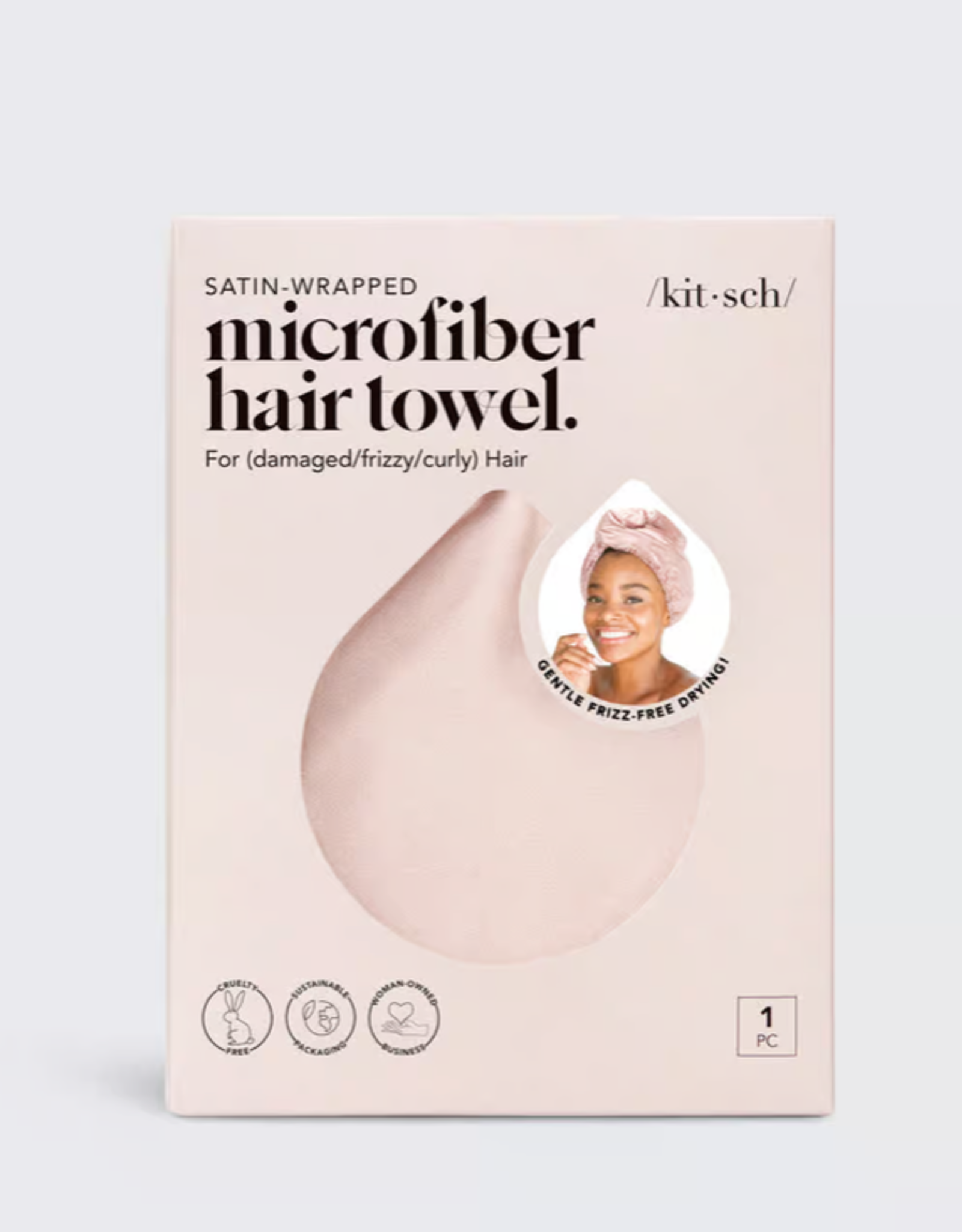 Satin Quick Dry Hair Towel Blush