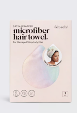Satin-Wrapped Microfiber Hair Towel Aura