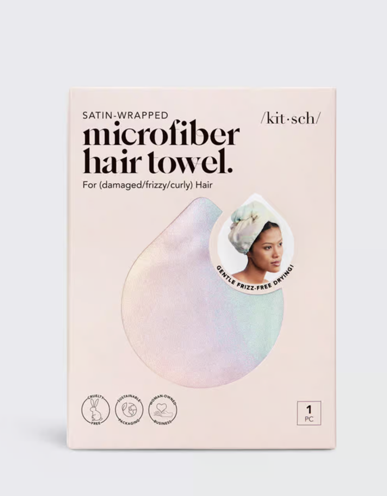 Satin-Wrapped Microfiber Hair Towel Aura