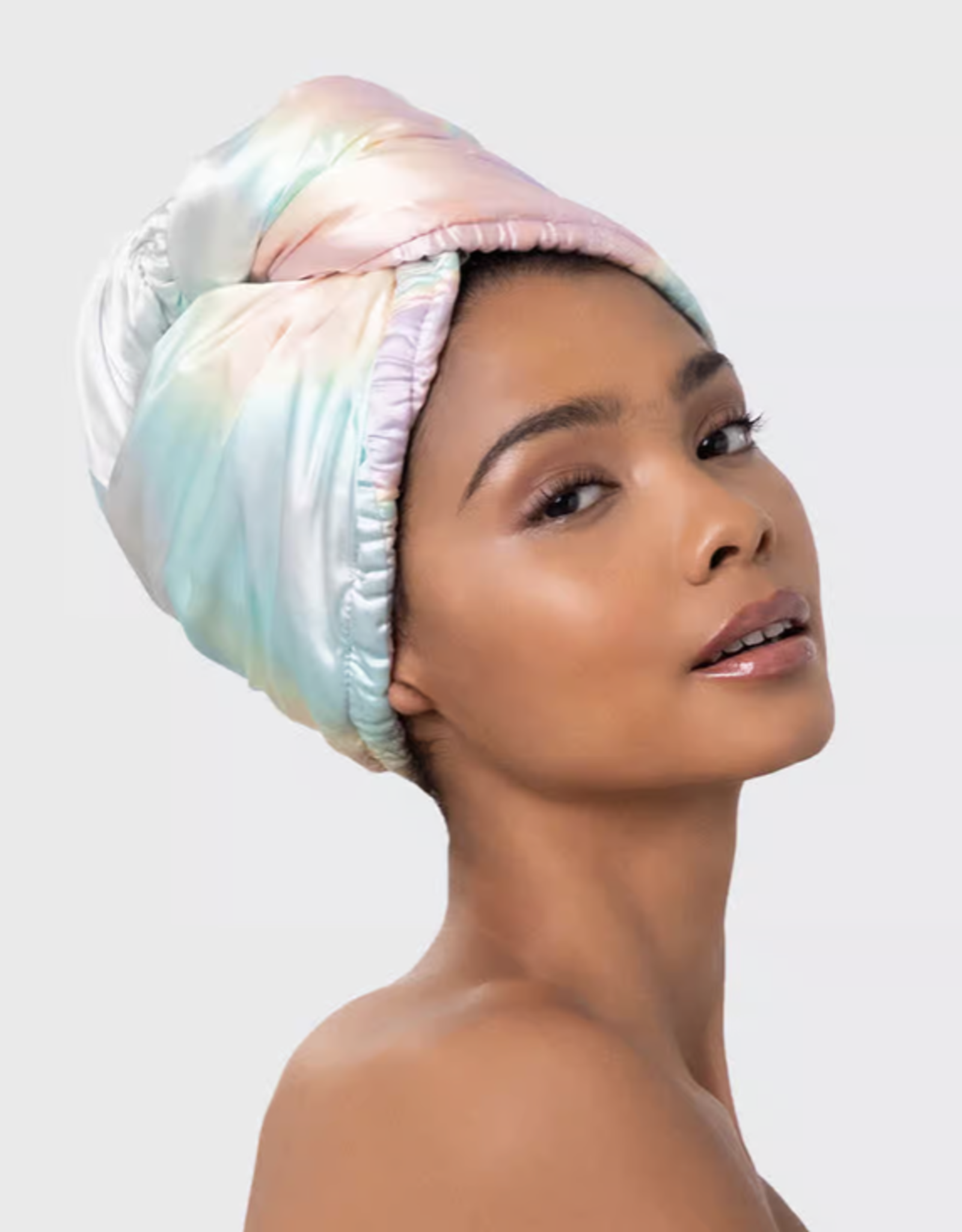 Satin-Wrapped Microfiber Hair Towel Aura