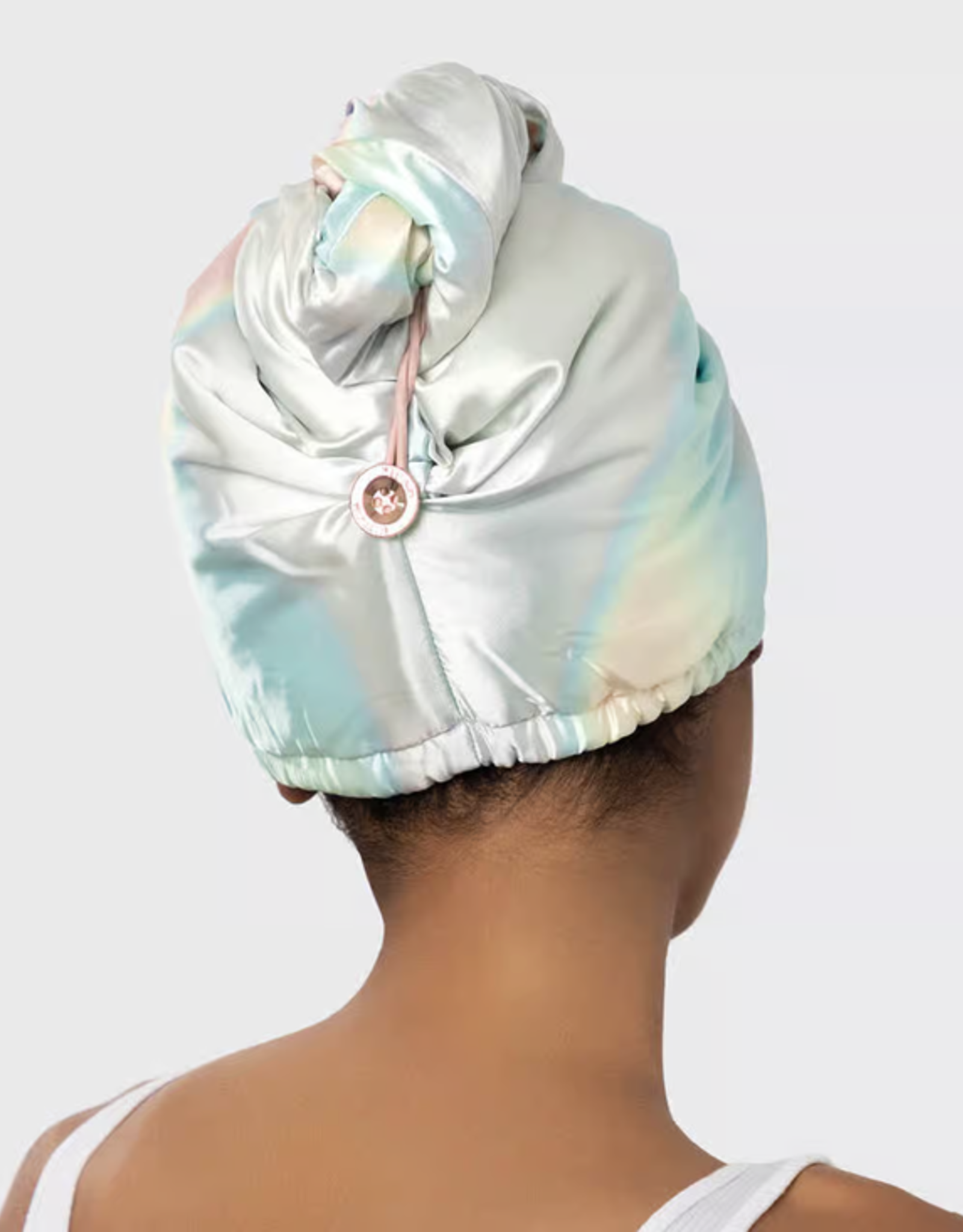 Satin-Wrapped Microfiber Hair Towel Aura
