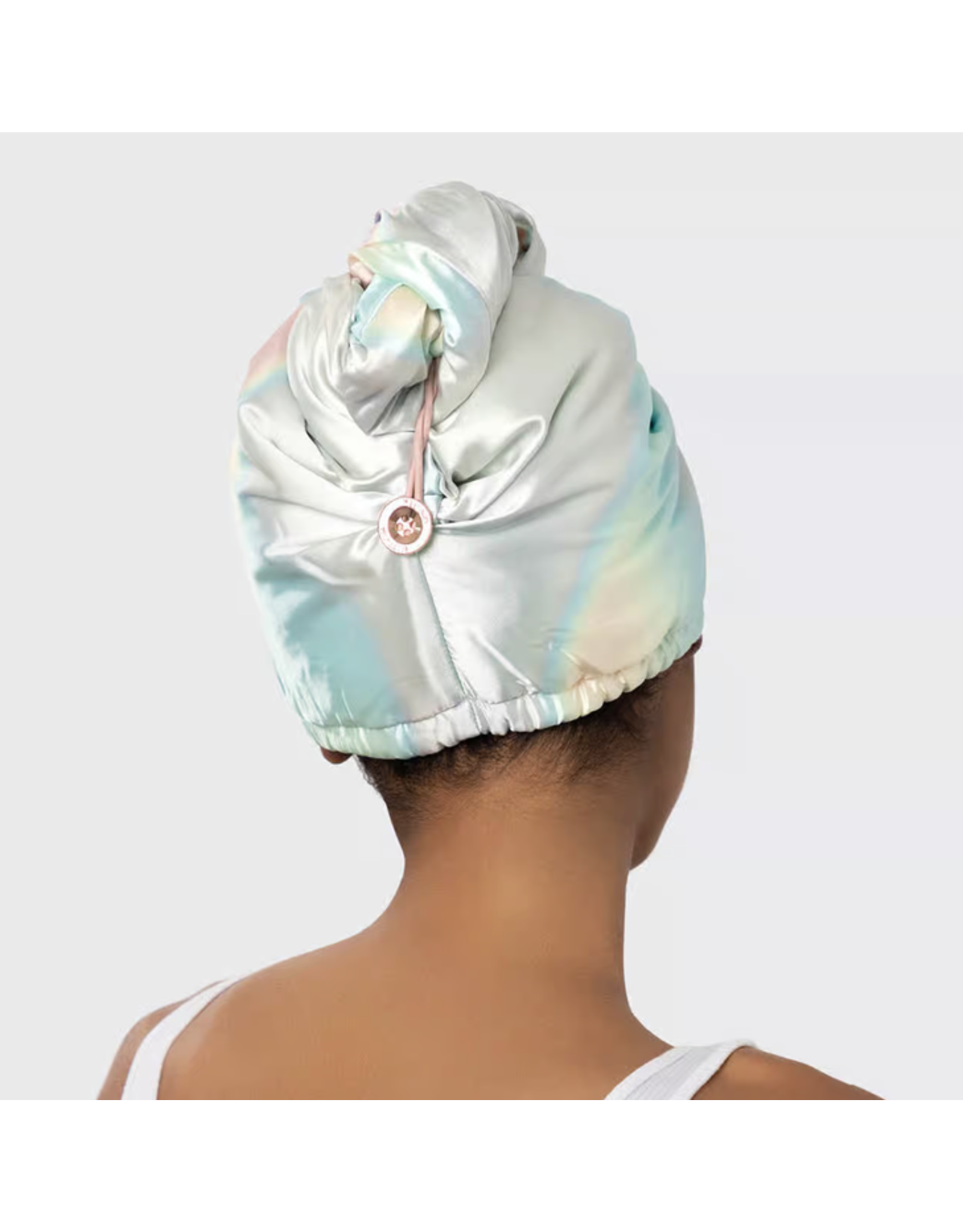Satin-Wrapped Microfiber Hair Towel Aura