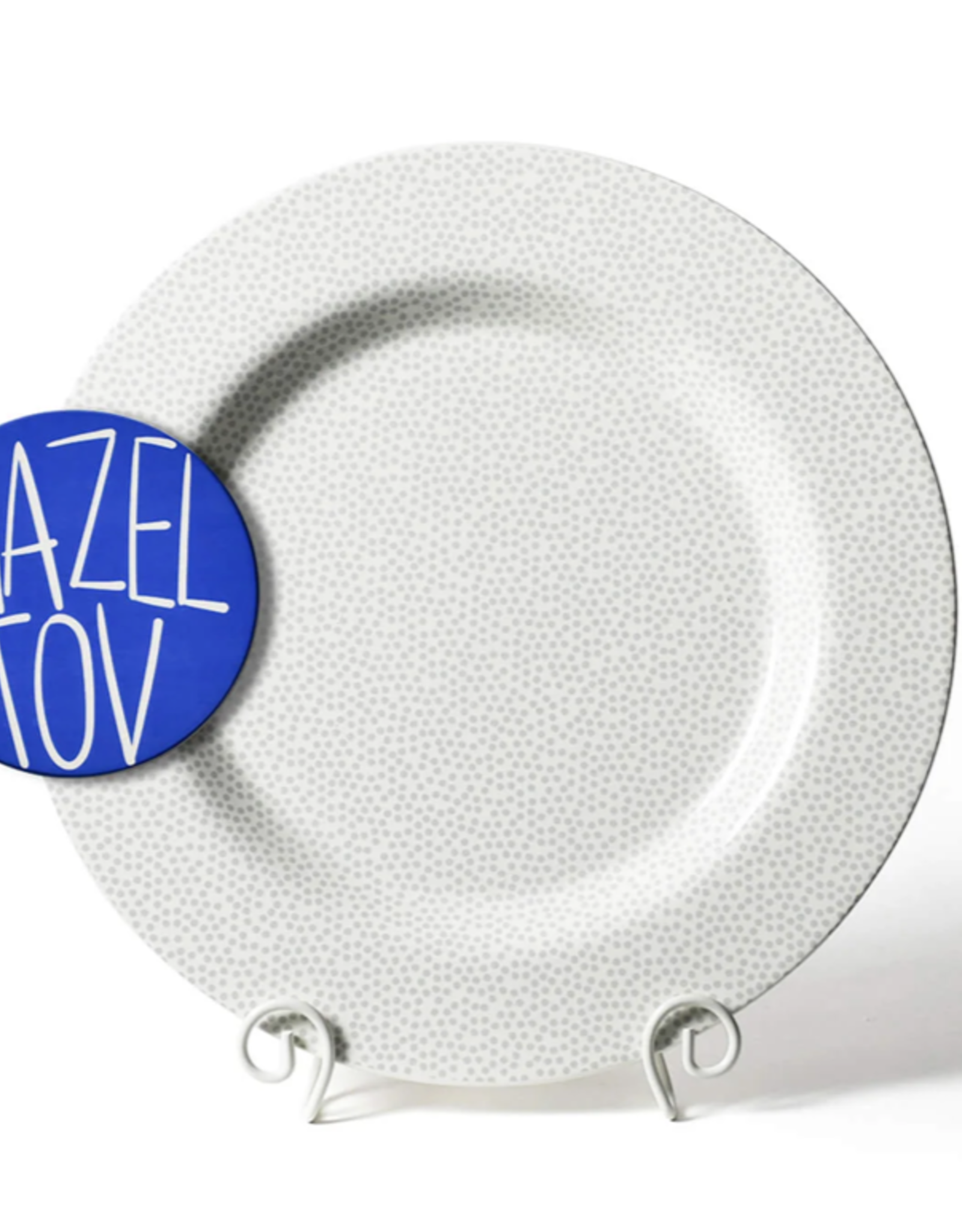 Big Entertaining Round Platter Stone Small Dot
