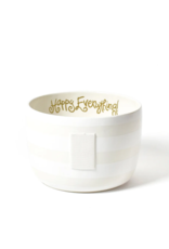 Big Happy Everything! Bowl White Stripe