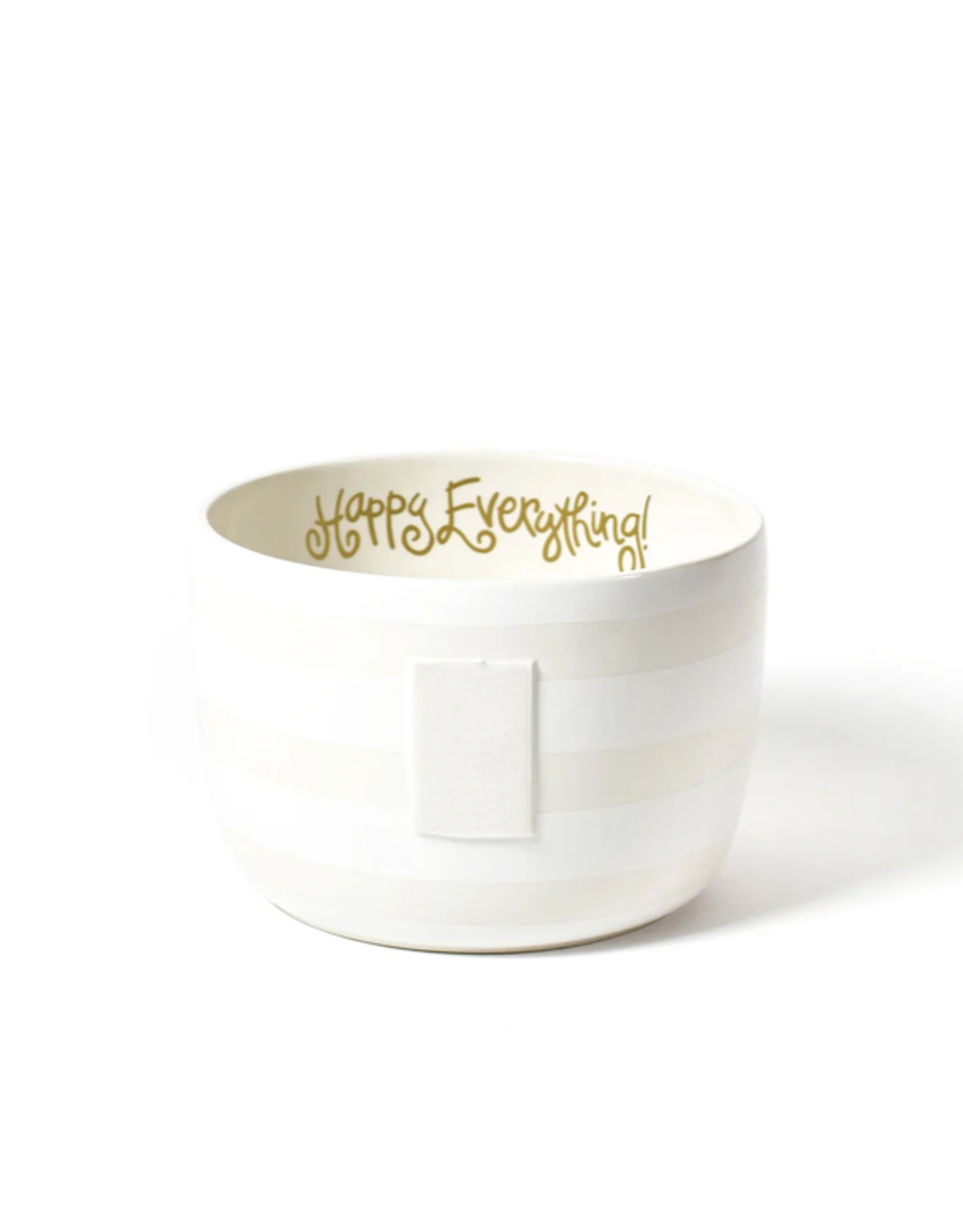 Big Happy Everything! Bowl White Stripe