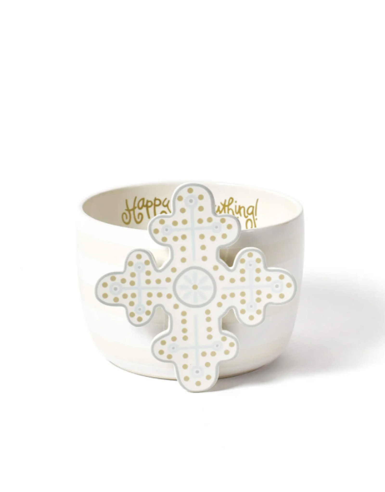 Big Happy Everything! Bowl White Stripe