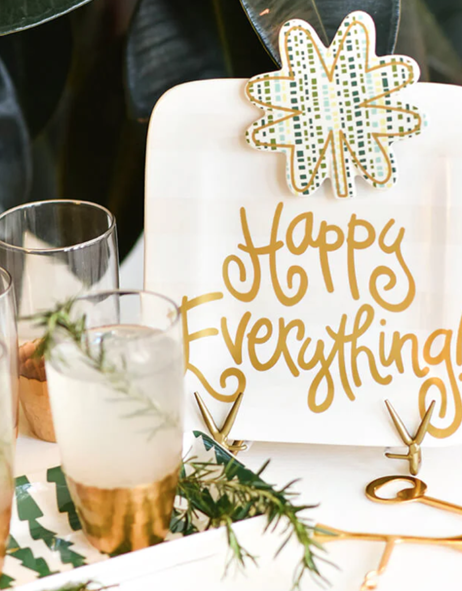 Happy Everything 9.25 Mini Platter White Stripe