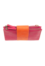 Camryn Colorblock Wallet Crossbody Fuchsia/Orange