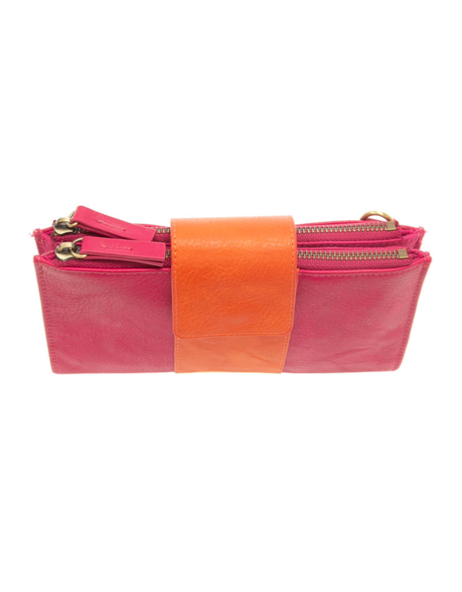 Camryn Colorblock Wallet Crossbody Fuchsia/Orange