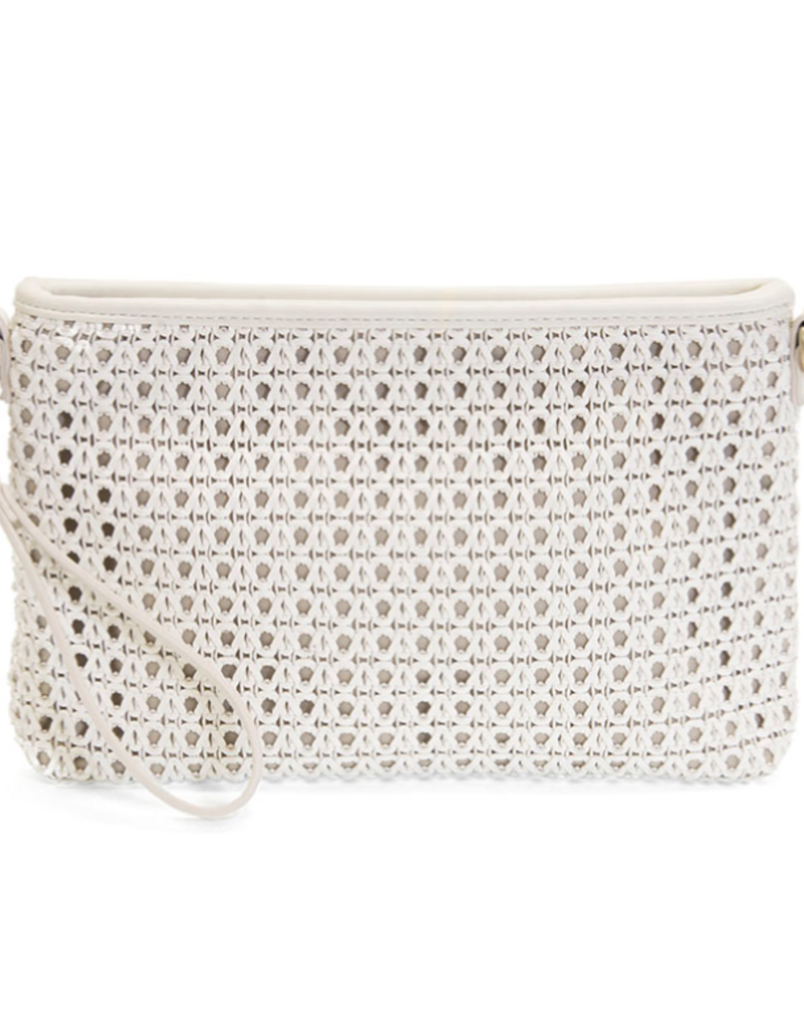 Emery Faux Cane Crossbody White