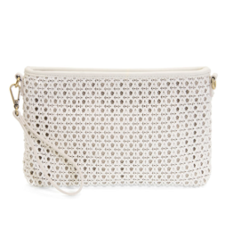 Emery Faux Cane Crossbody White