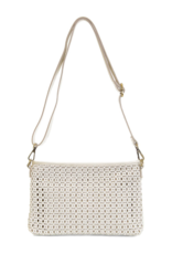 Emery Faux Cane Crossbody White