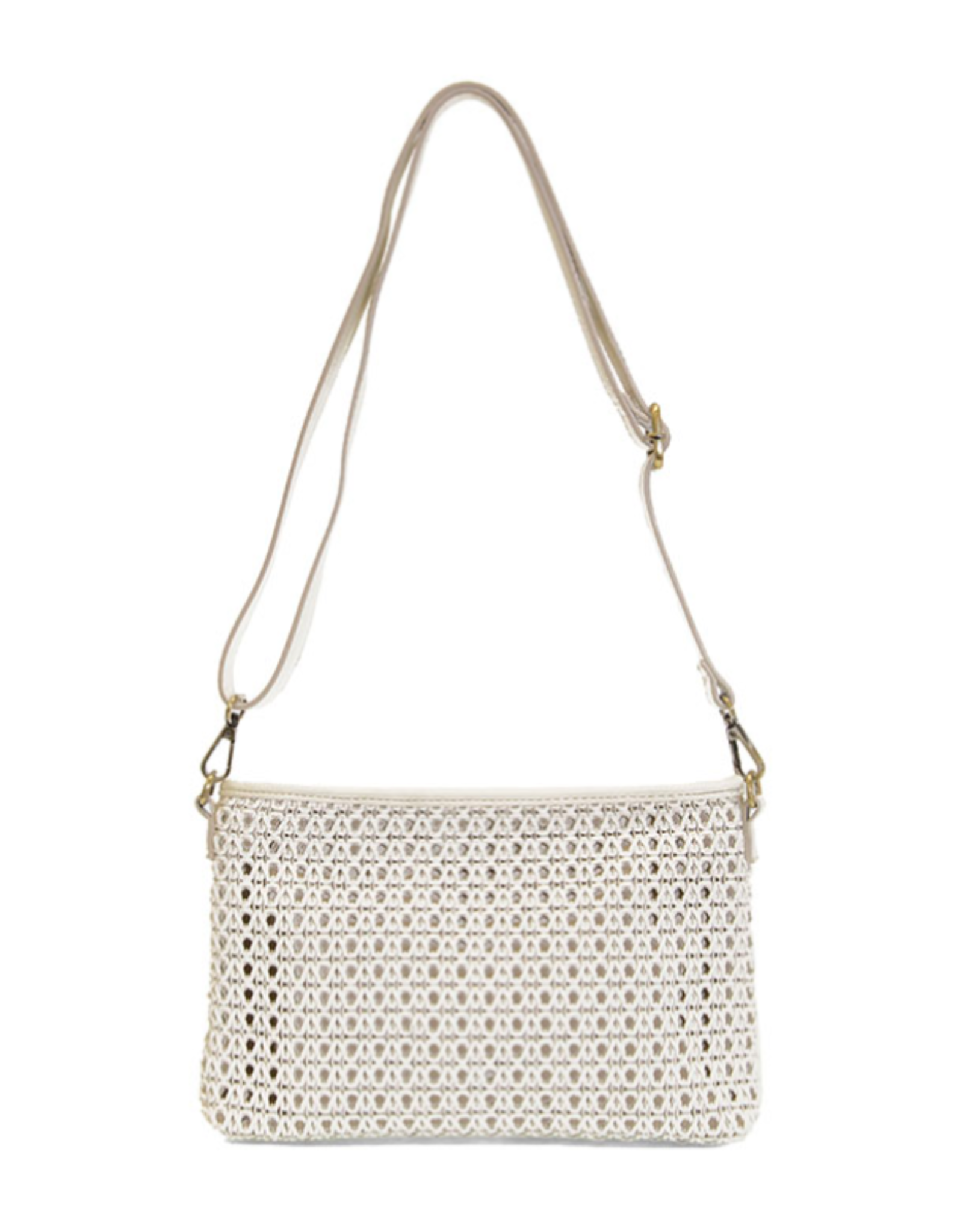 Emery Faux Cane Crossbody White
