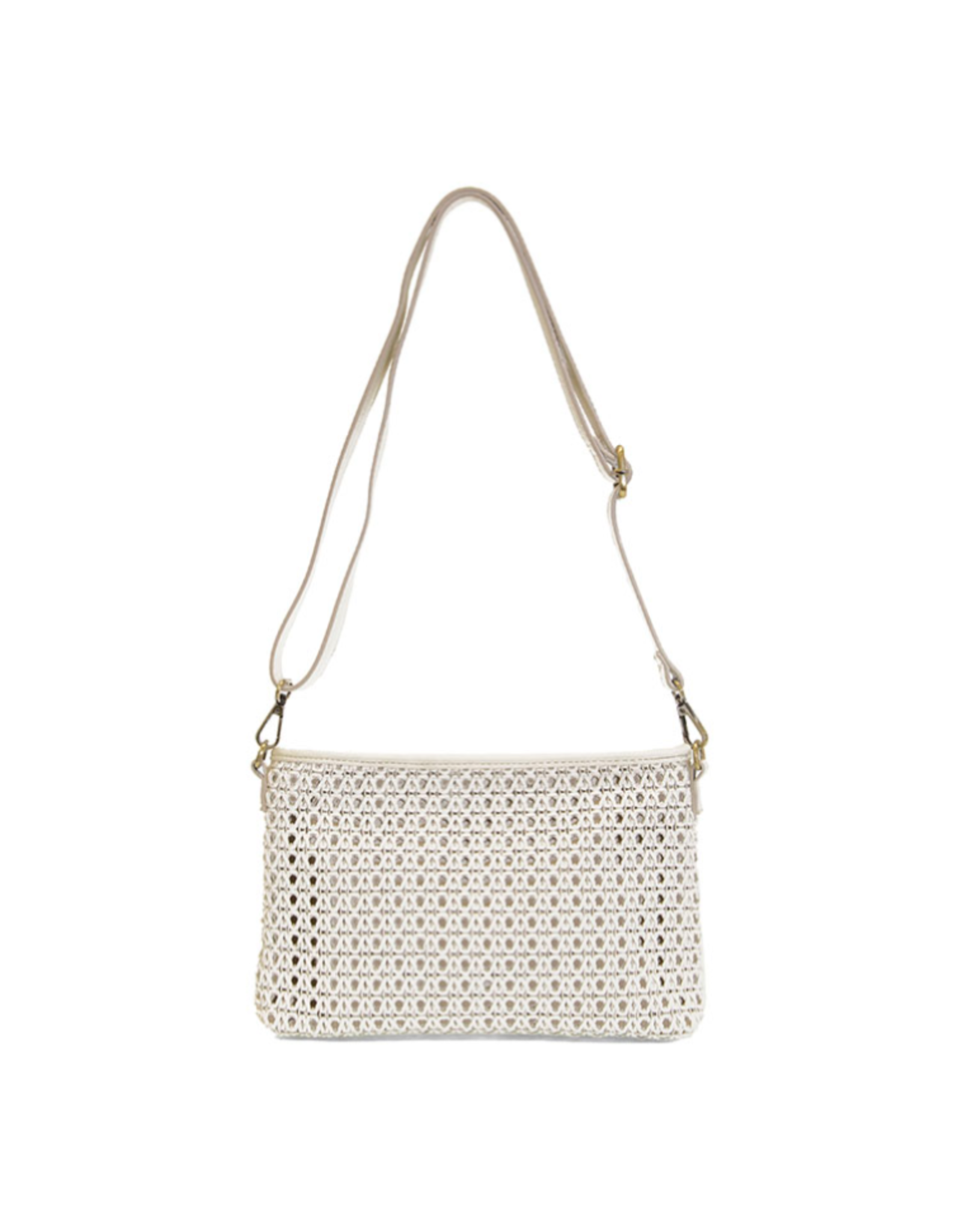 Emery Faux Cane Crossbody White