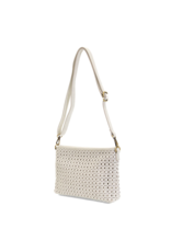 Emery Faux Cane Crossbody White