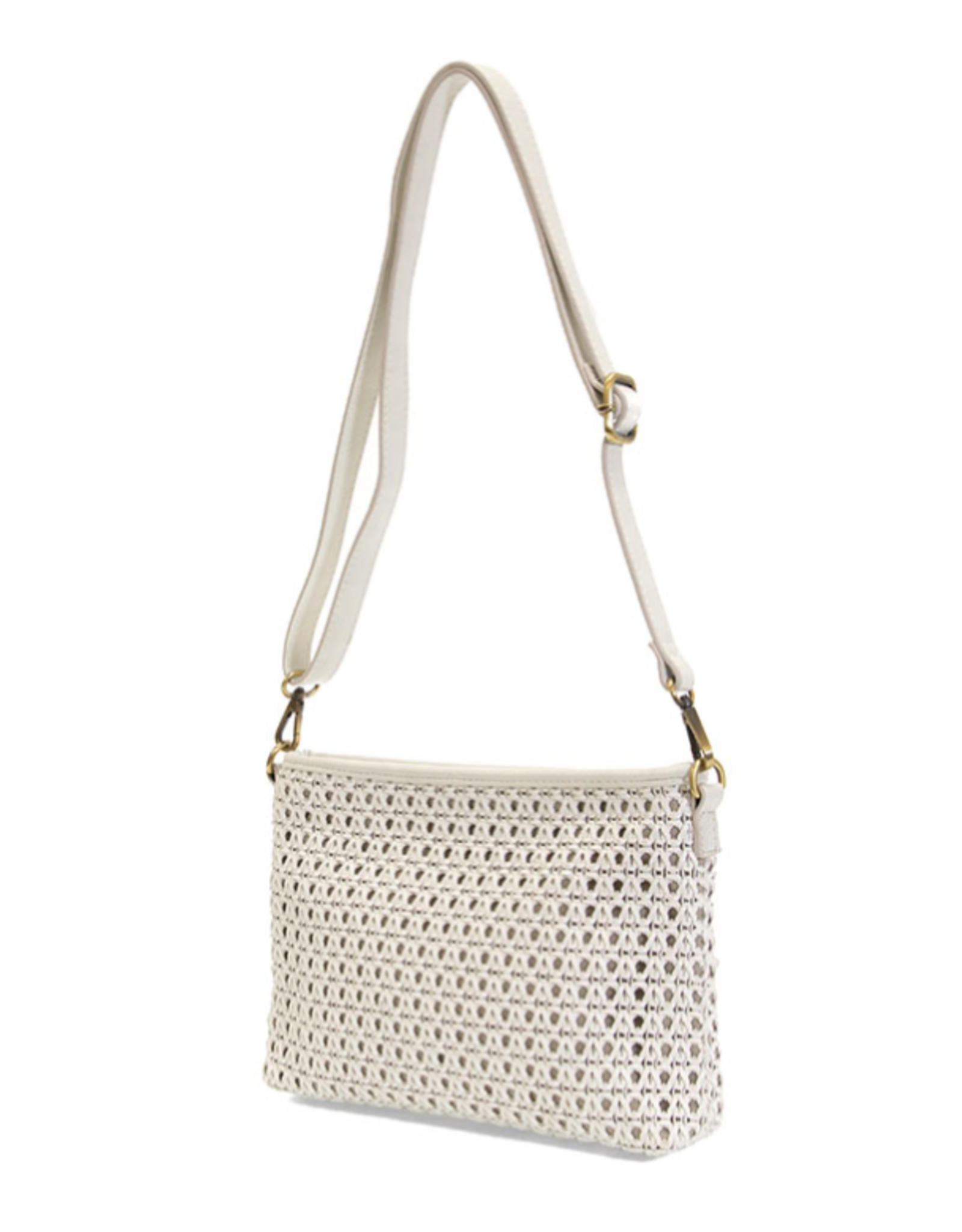 Emery Faux Cane Crossbody White