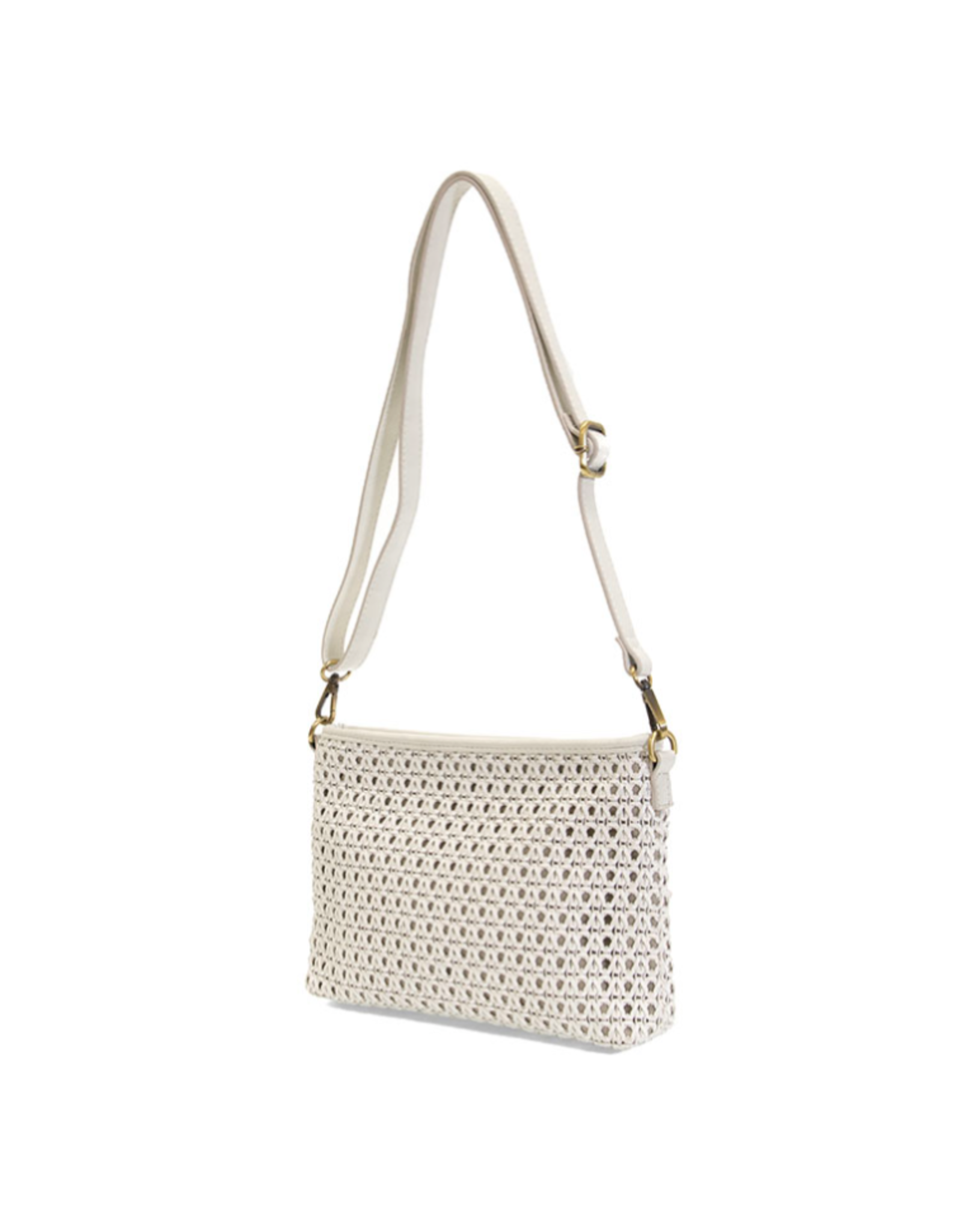 Emery Faux Cane Crossbody White