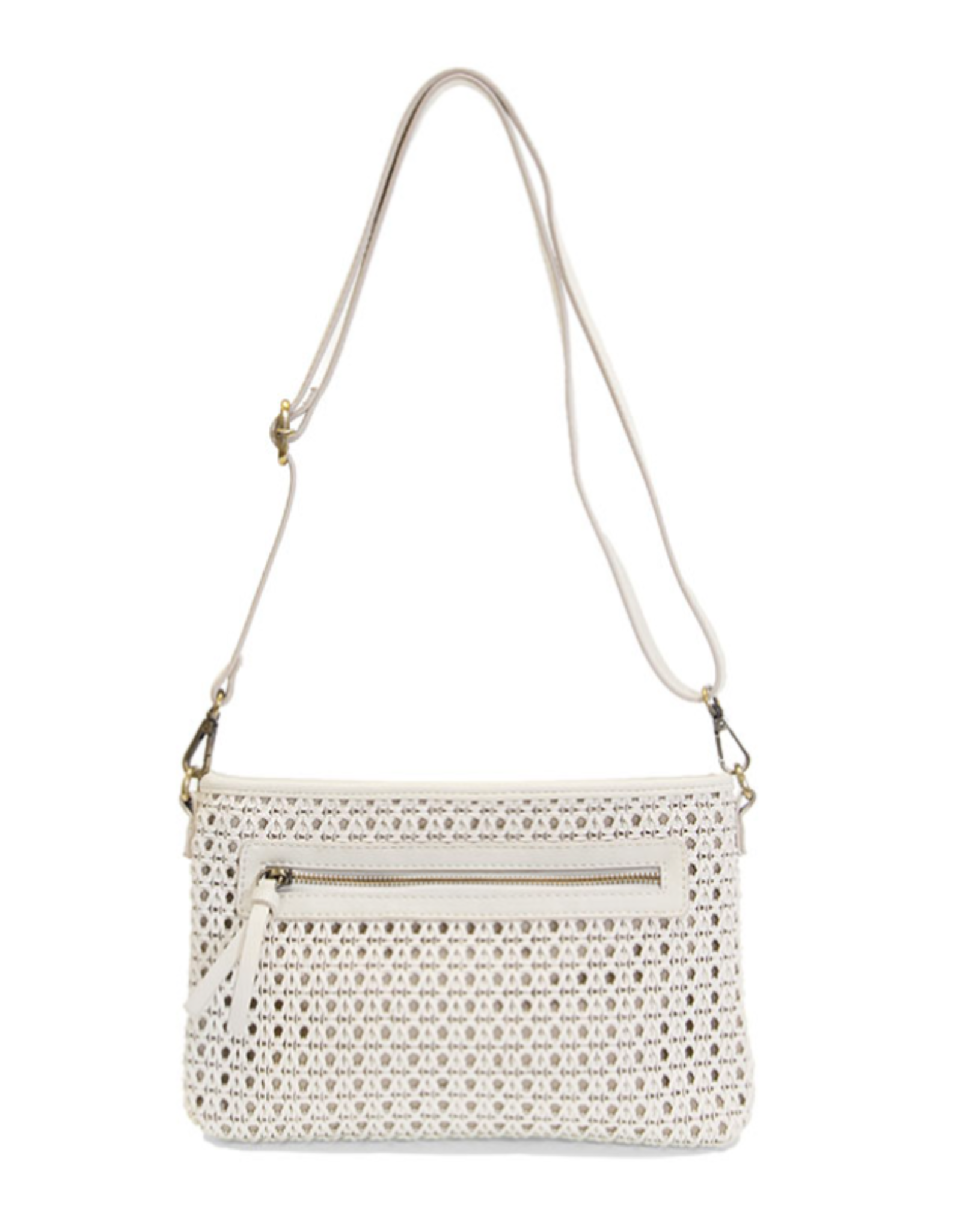 Emery Faux Cane Crossbody White