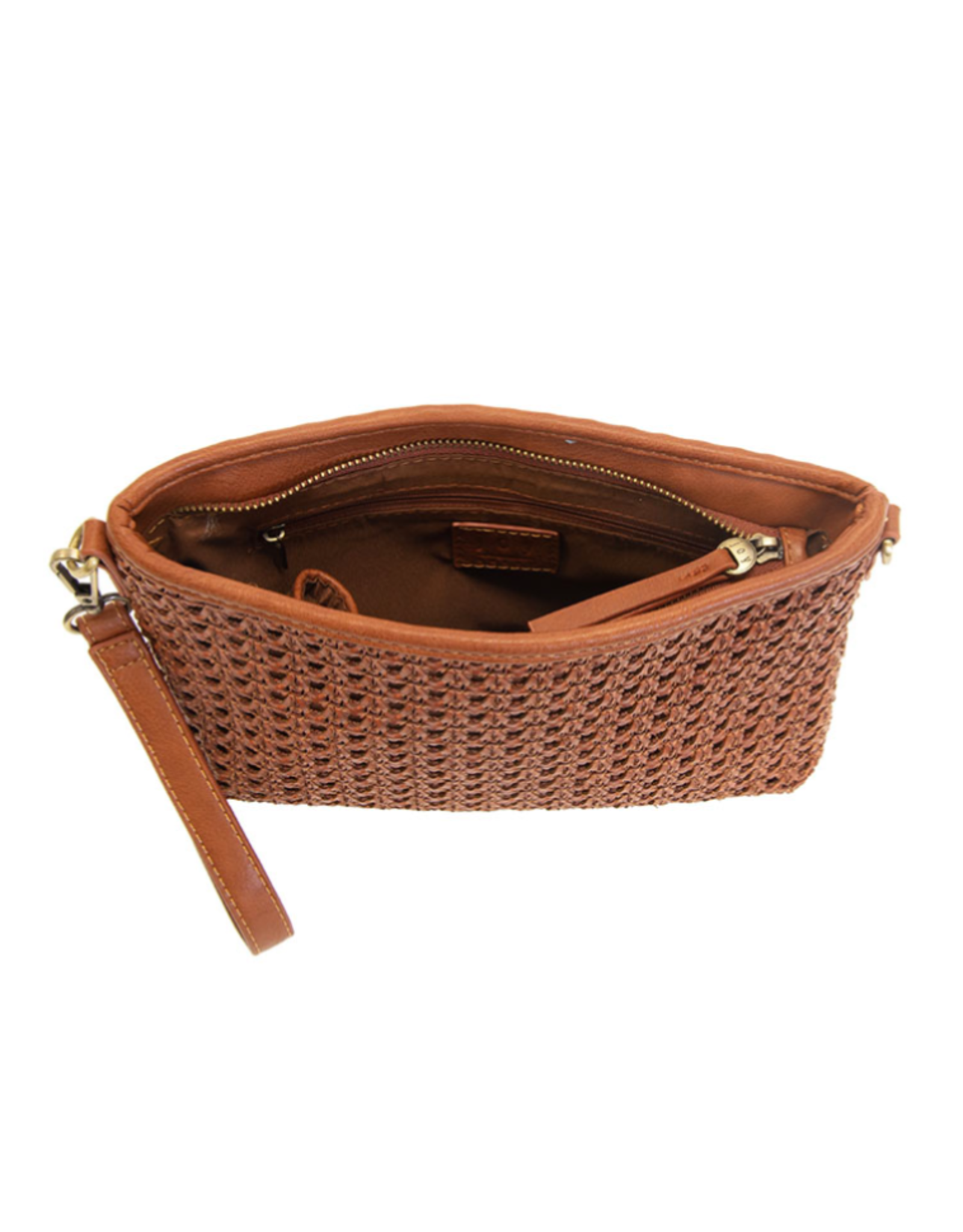 Emery Faux Cane Crossbody Cognac