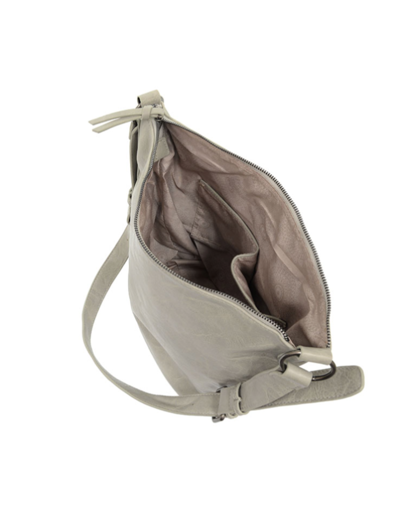Nori Crossbody Bucket Bag Convertible Tote Soft Grey