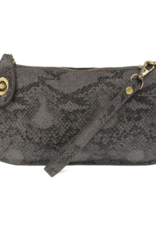 Crossbody Wristlet Grey Python