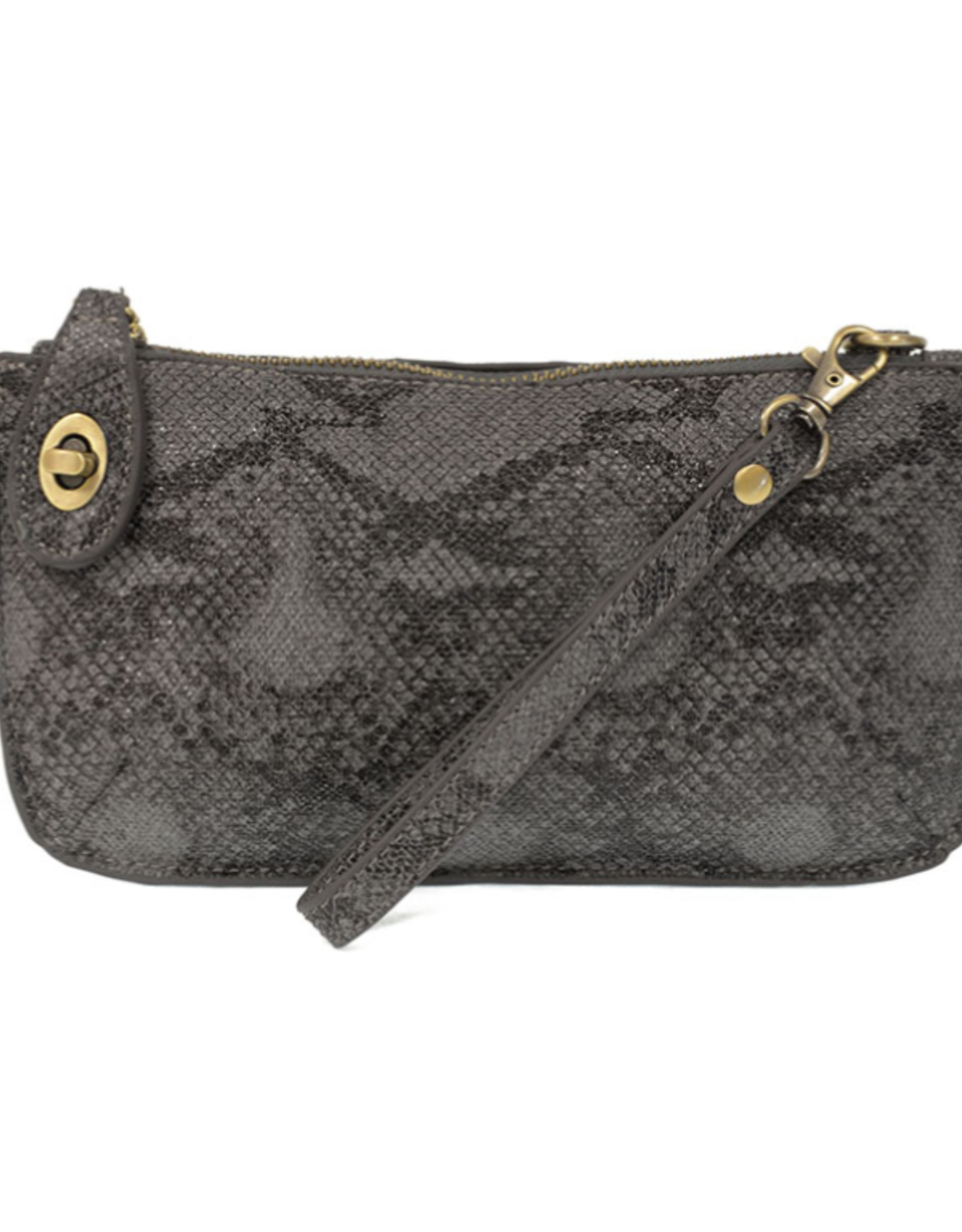 Crossbody Wristlet Grey Python