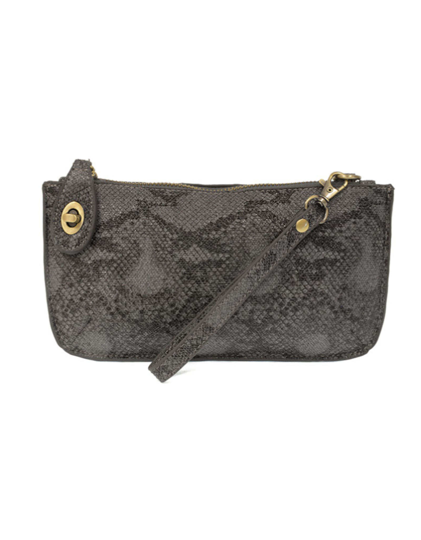 Crossbody Wristlet Grey Python