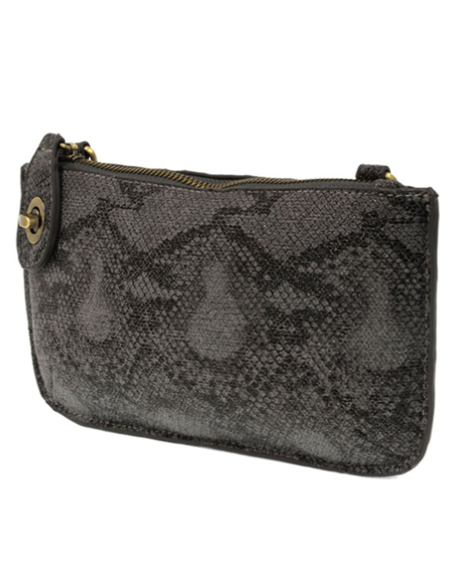 Crossbody Wristlet Grey Python