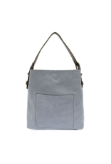 Handbag Hobo Wedgewood Blue/Coffee Handle Silver Buckle