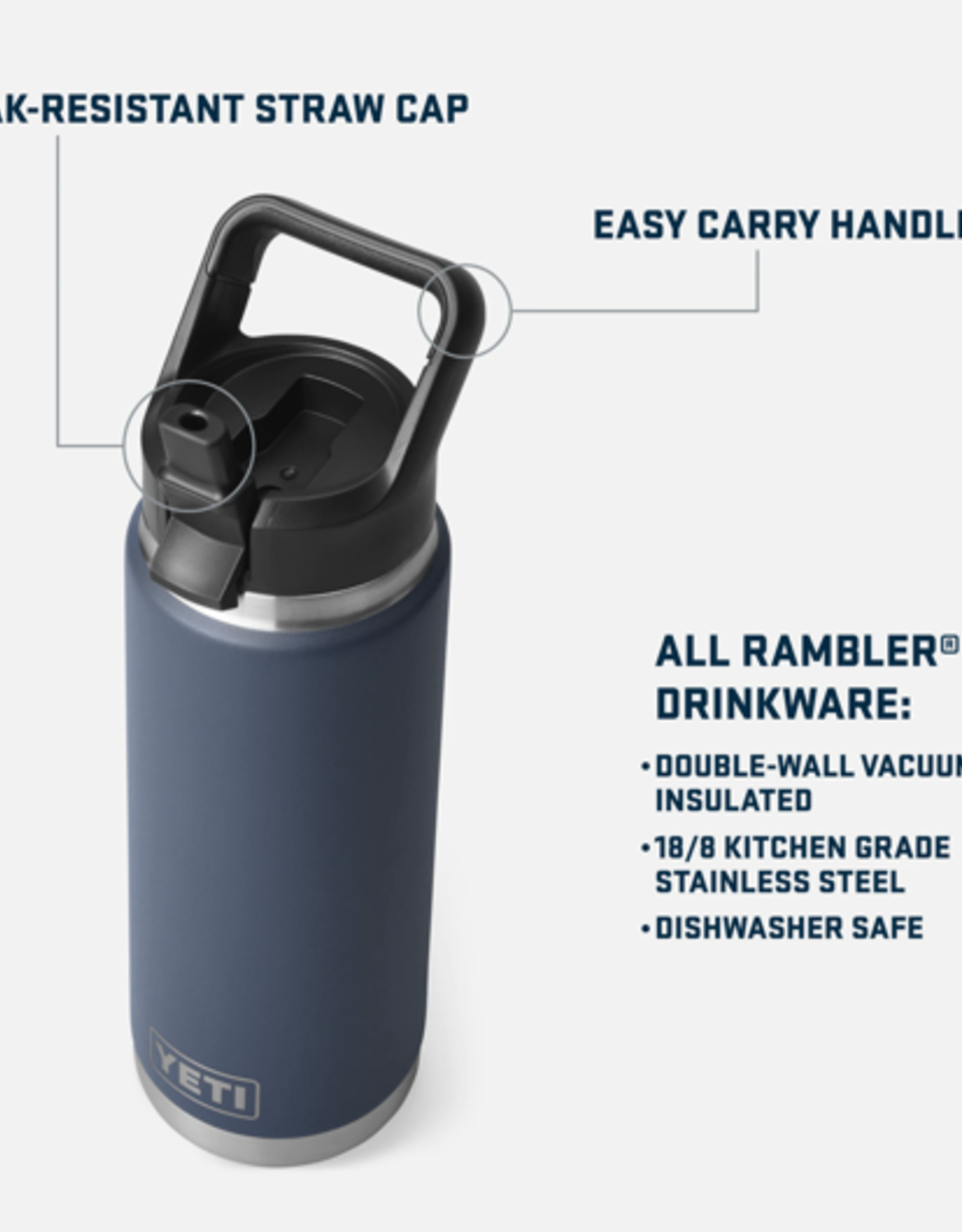 Rambler 26oz Straw Bottle Charcoal