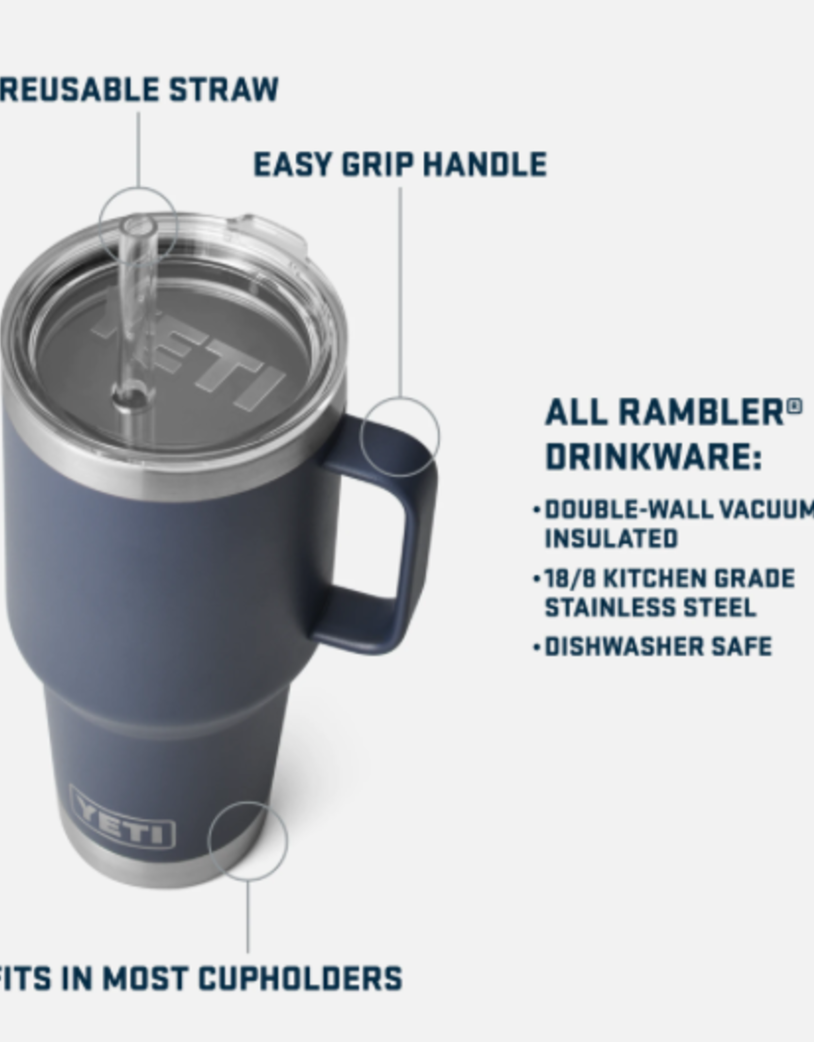 Rambler 35oz Straw Mug White