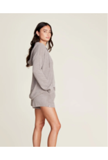 CozyChic Ultra Lite Ribbed Henley Hoodie Beach Rock