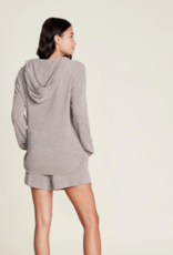 CozyChic Ultra Lite Ribbed Henley Hoodie Beach Rock
