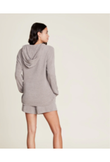 CozyChic Ultra Lite Ribbed Henley Hoodie Beach Rock