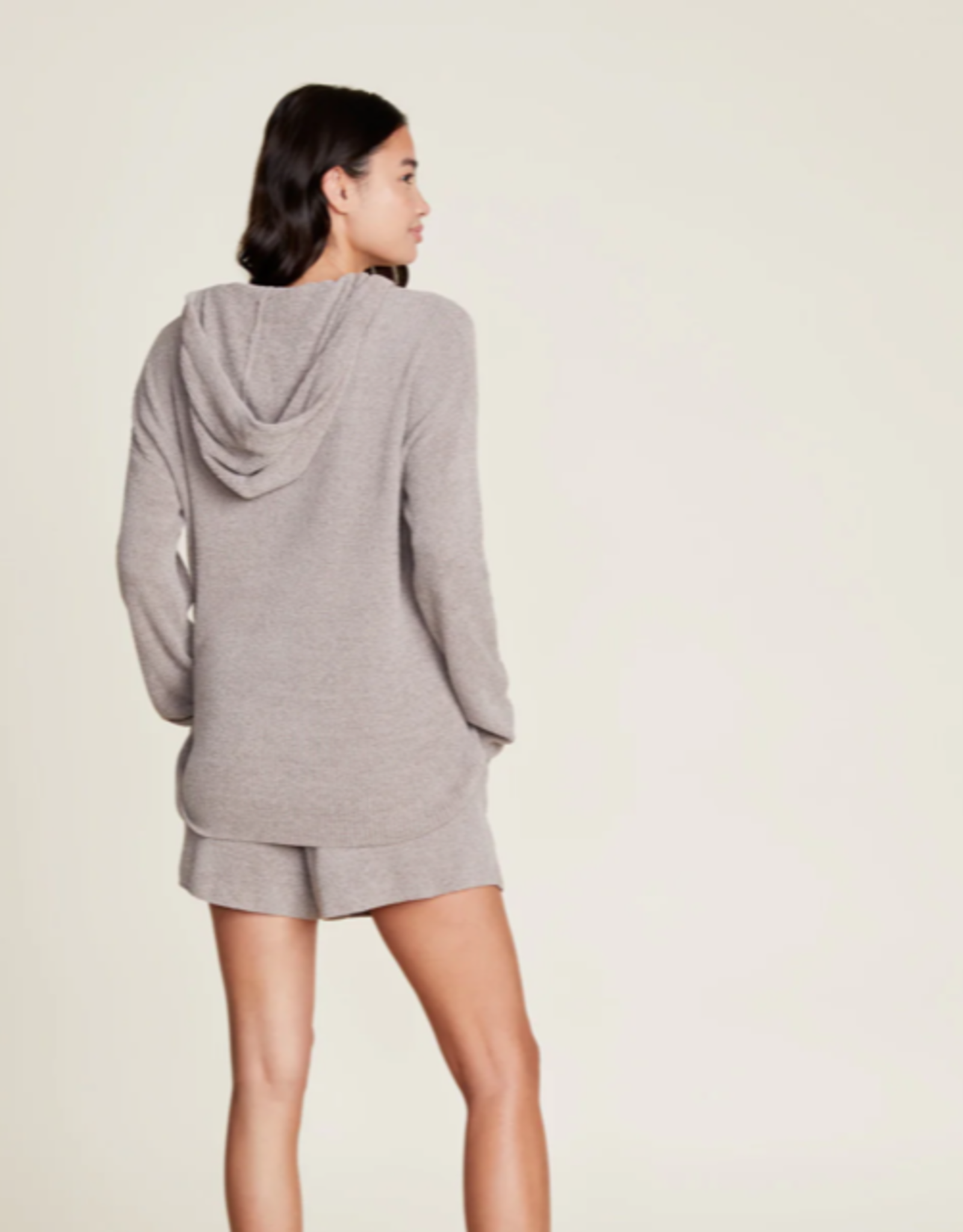 CozyChic Ultra Lite Ribbed Henley Hoodie Beach Rock