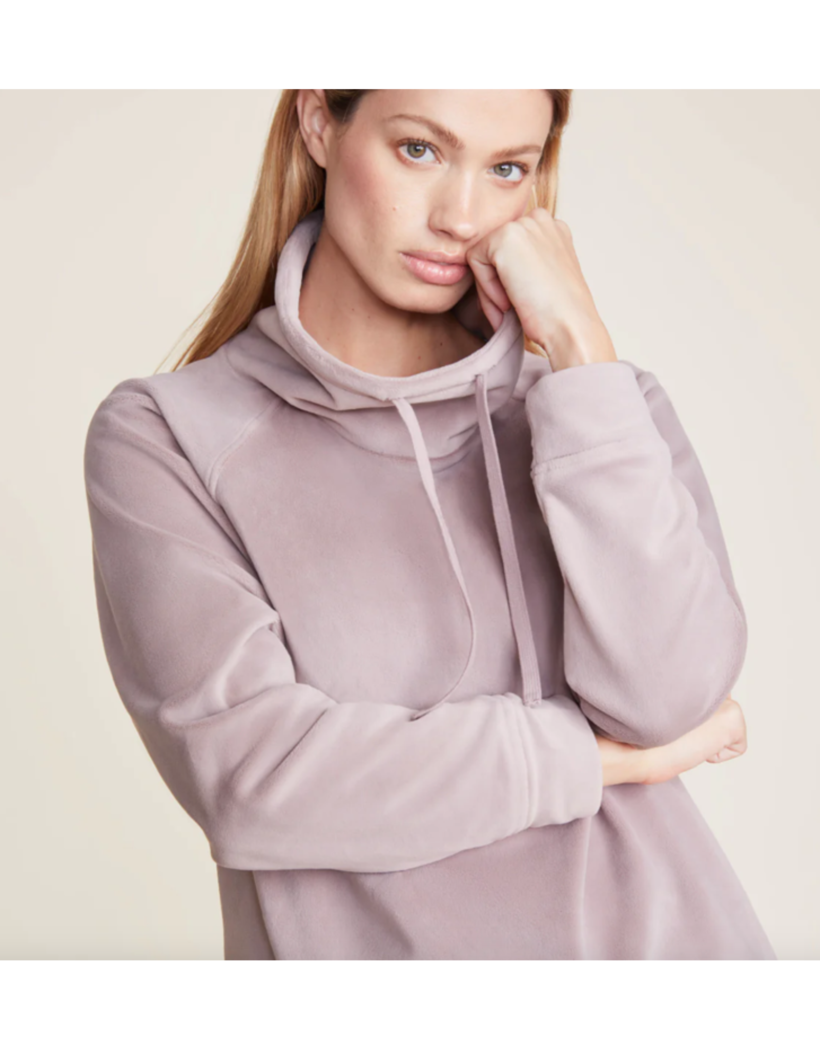 LuxeChic Funnel Neck Pullover Deep Taupe