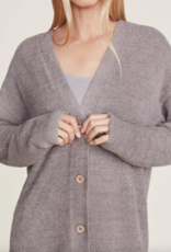 CozyChic Cable Button Cardi Beach Rock