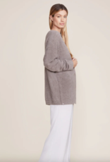 CozyChic Cable Button Cardi Beach Rock