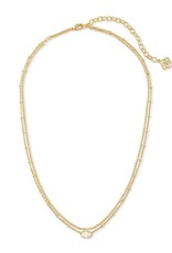 Necklace Emilie Multi Strand Gold Iridescent Drusy
