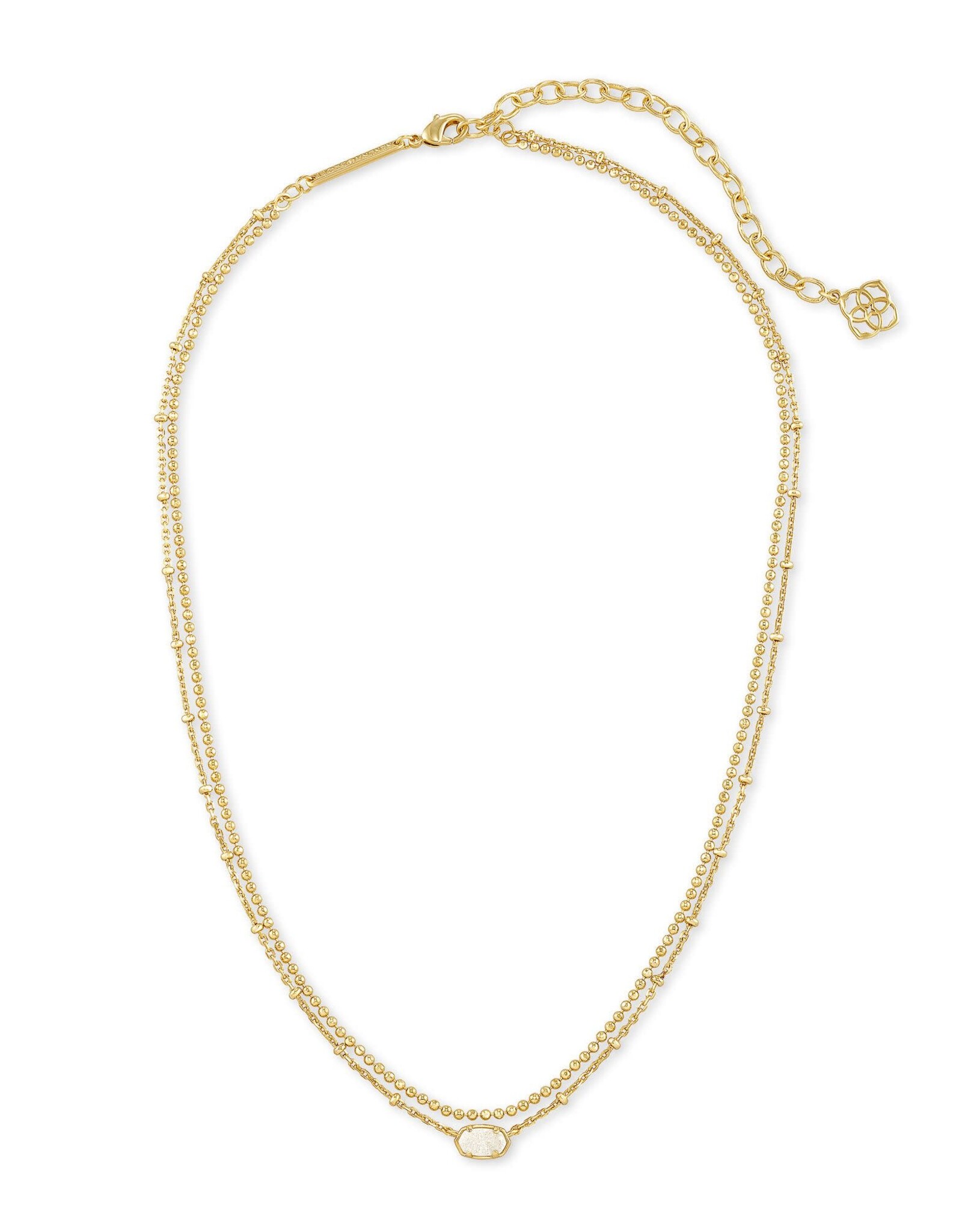 Necklace Emilie Multi Strand Gold Iridescent Drusy